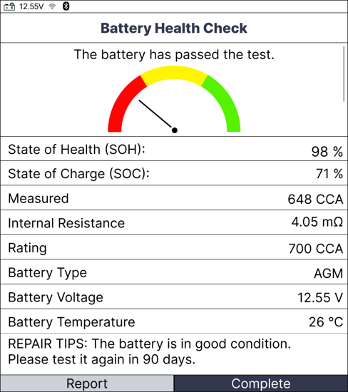 INNOVA BA201 battery tester with battery test clamps