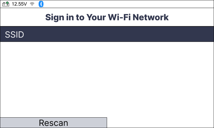 Wi-Fi network connection setup on the BA201 Battery Tester