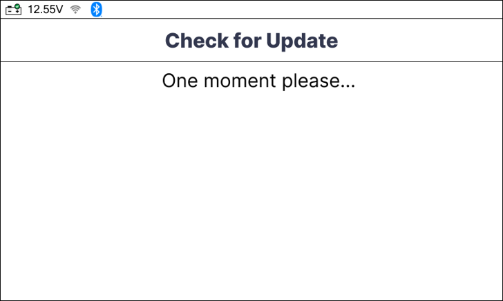 Update available screen comparing current and new firmware versions