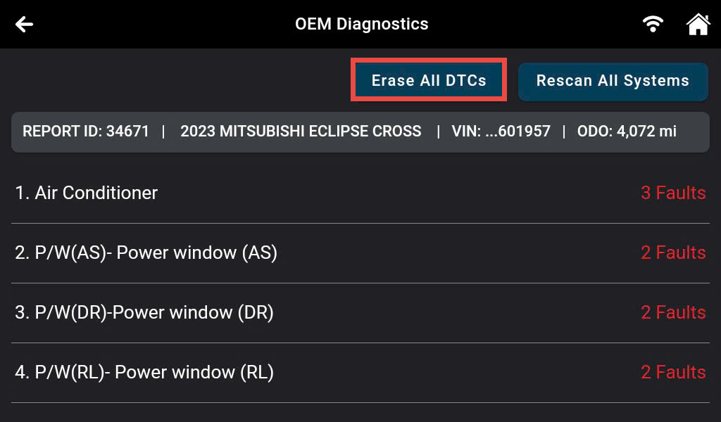 Erase DTCs