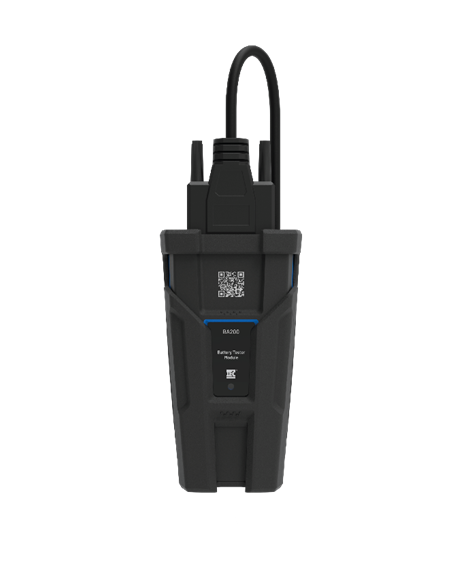 Battery Tester Module device connected to a vehicle battery